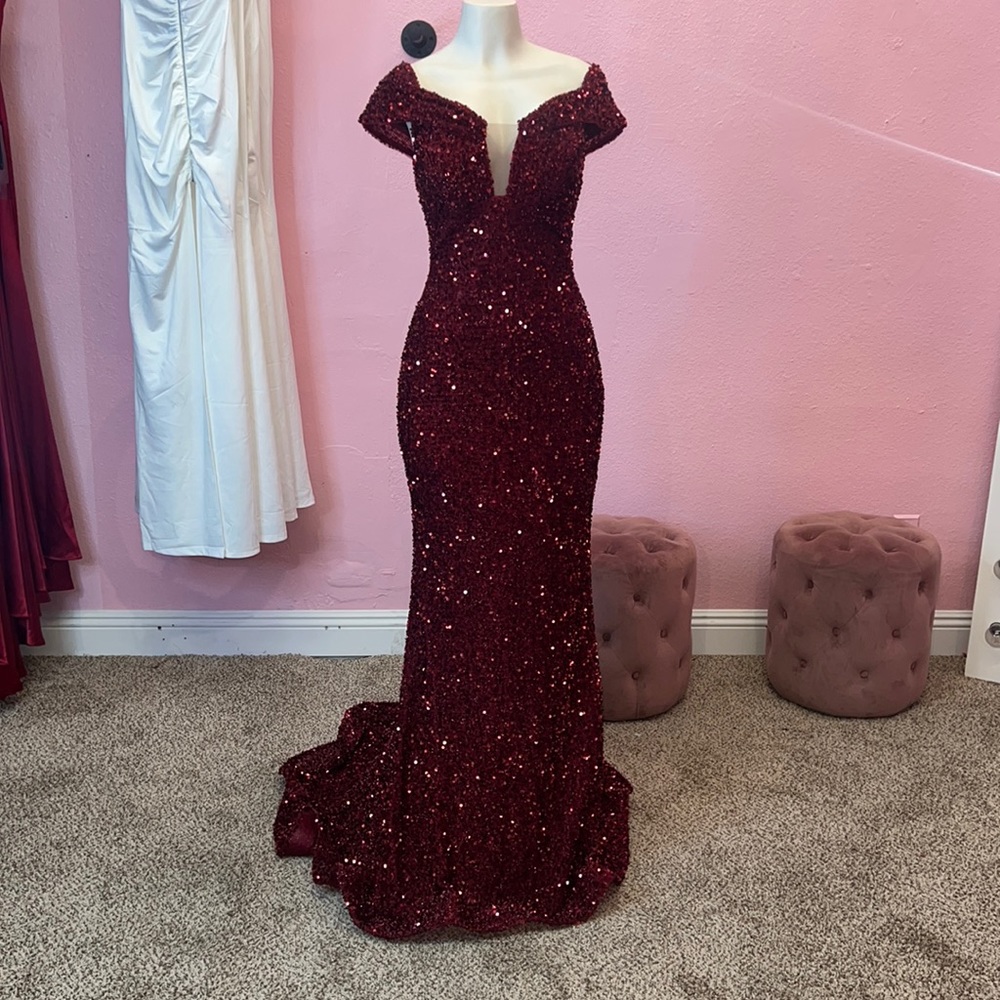 Burgundy Sequence Dress